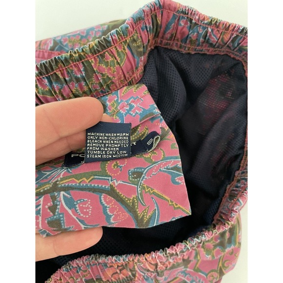 Ralph Lauren shorts swim trunks Polo Sport Pink Jungle Print Small Rare - Picture 7 of 10